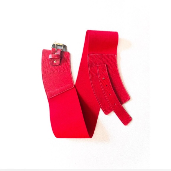 Cherry Red Vintage High Waisted Belt - Picture 2 of 3